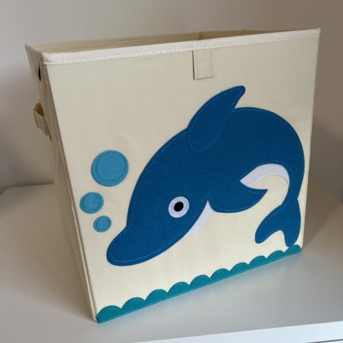 Játéktároló doboz - delfin - hímzett